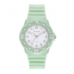 6011 Montre À Quartz Ultra Légère Pour Femme Avec Bracelet En Silicone De Couleur Fraîche