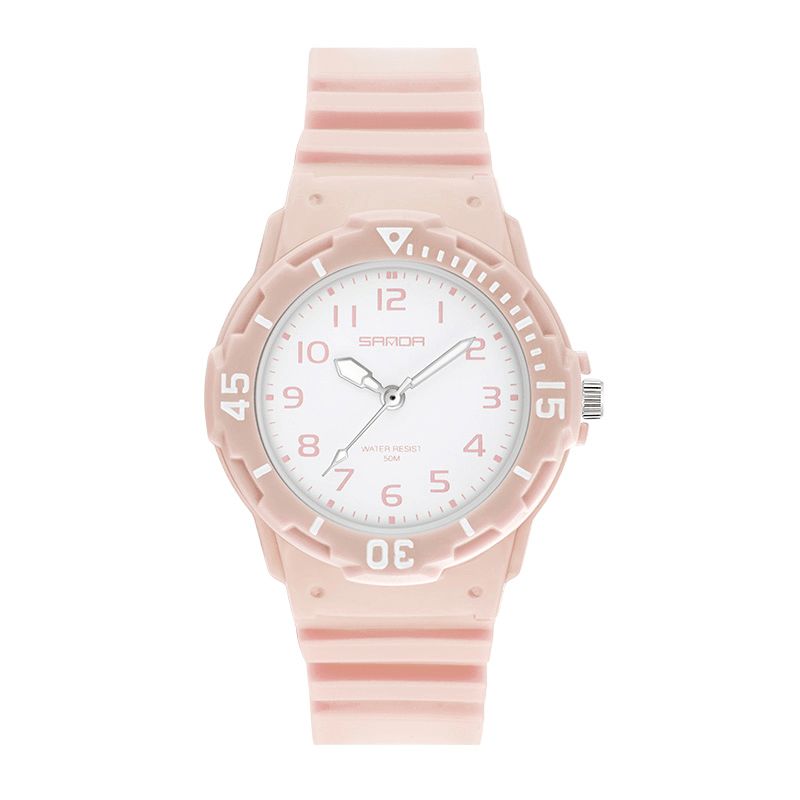 6011 Montre À Quartz Ultra Légère Pour Femme Avec Bracelet En Silicone De Couleur Fraîche