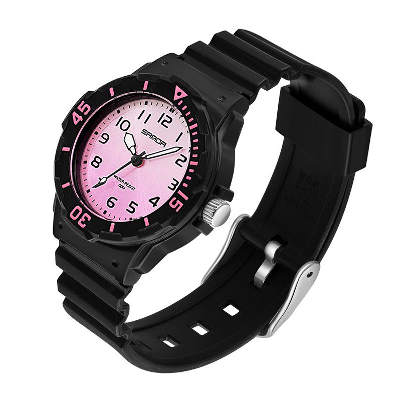 6011 Montre À Quartz Ultra Légère Pour Femme Avec Bracelet En Silicone De Couleur Fraîche