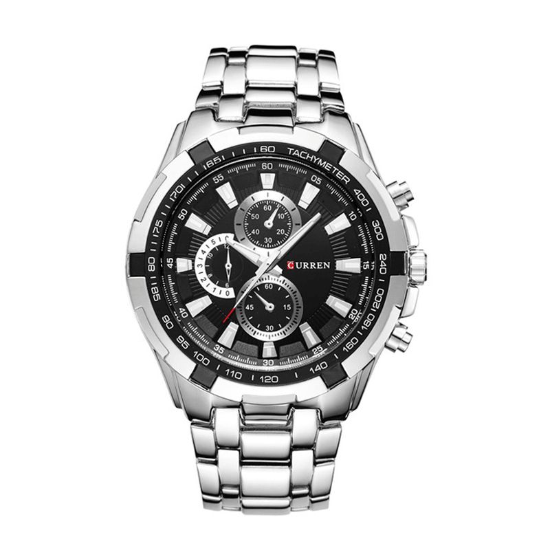 8023 Mode Hommes Style Montre Étanche Décoratif Trois Cadrans Analogique Quartz Montre