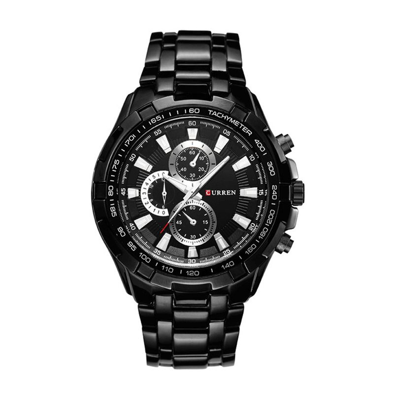 8023 Mode Hommes Style Montre Étanche Décoratif Trois Cadrans Analogique Quartz Montre