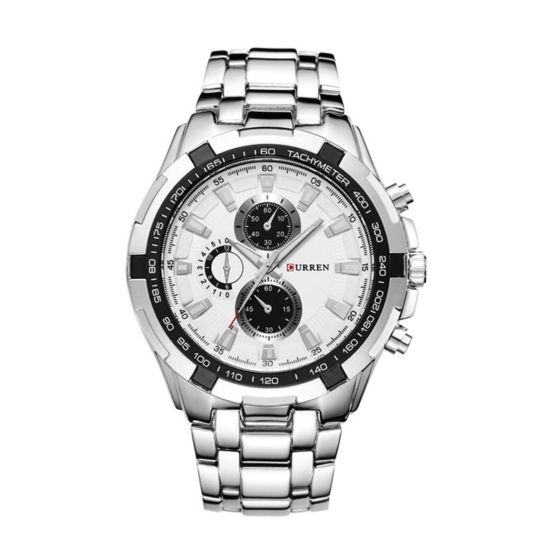 8023 Mode Hommes Style Montre Étanche Décoratif Trois Cadrans Analogique Quartz Montre