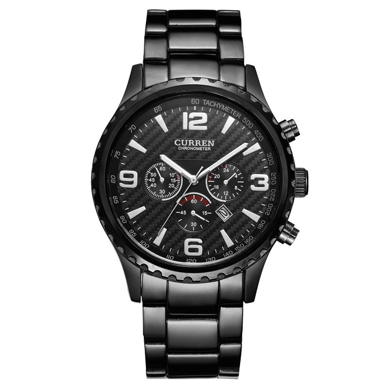 8056 Full Steel Business Style Hommes Montre-bracelet Étanche Montres À Quartz