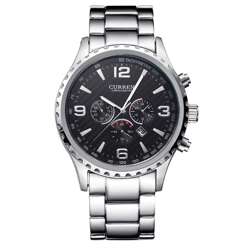 8056 Full Steel Business Style Hommes Montre-bracelet Étanche Montres À Quartz