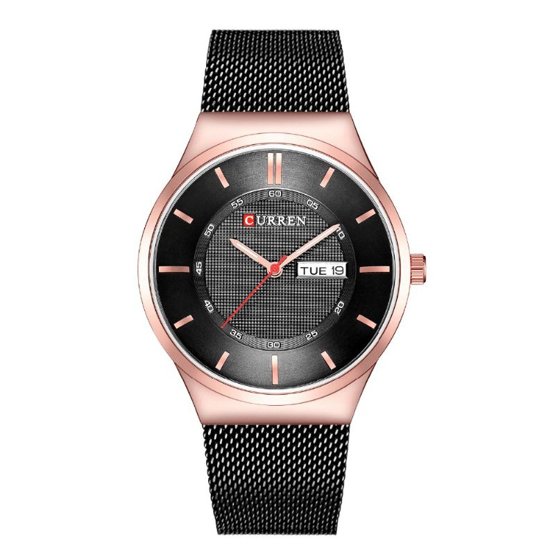 8311 Montre À Quartz Ultra Mince Style Décontracté Date Semaine Affichage Étanche Montre Homme