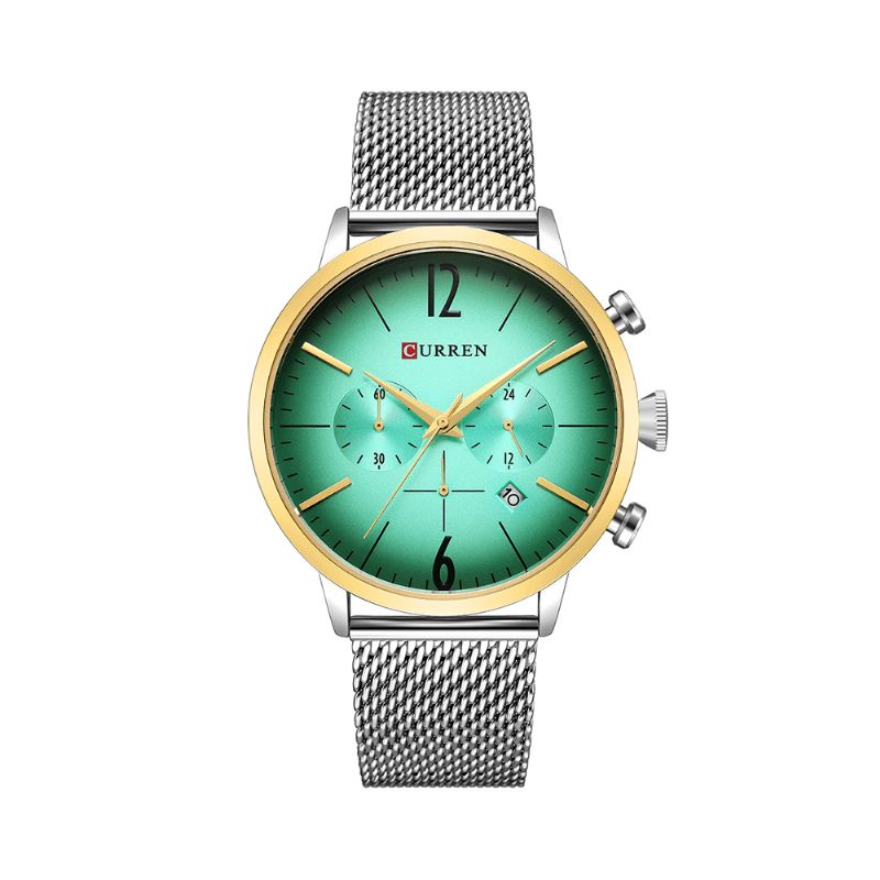 8313 Hommes Horloge En Acier Inoxydable Casual Date Montre À Quartz Étanche