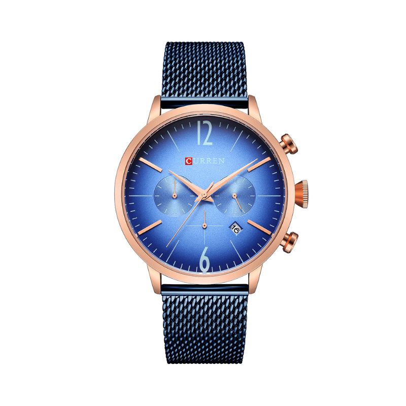 8313 Hommes Horloge En Acier Inoxydable Casual Date Montre À Quartz Étanche