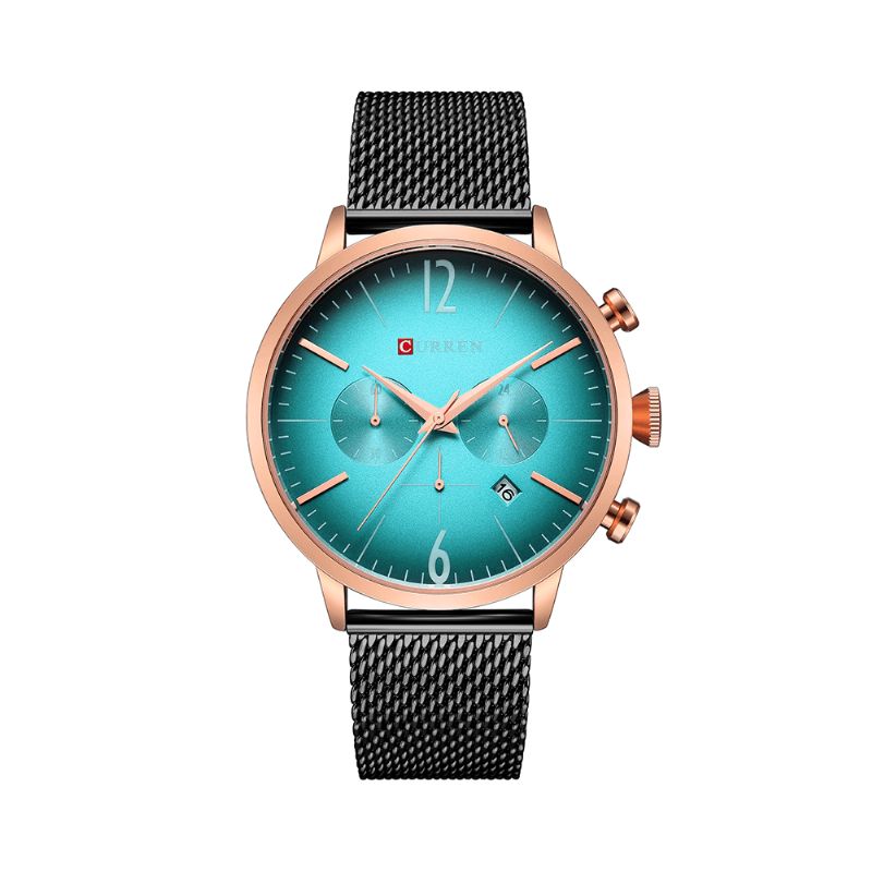 8313 Hommes Horloge En Acier Inoxydable Casual Date Montre À Quartz Étanche