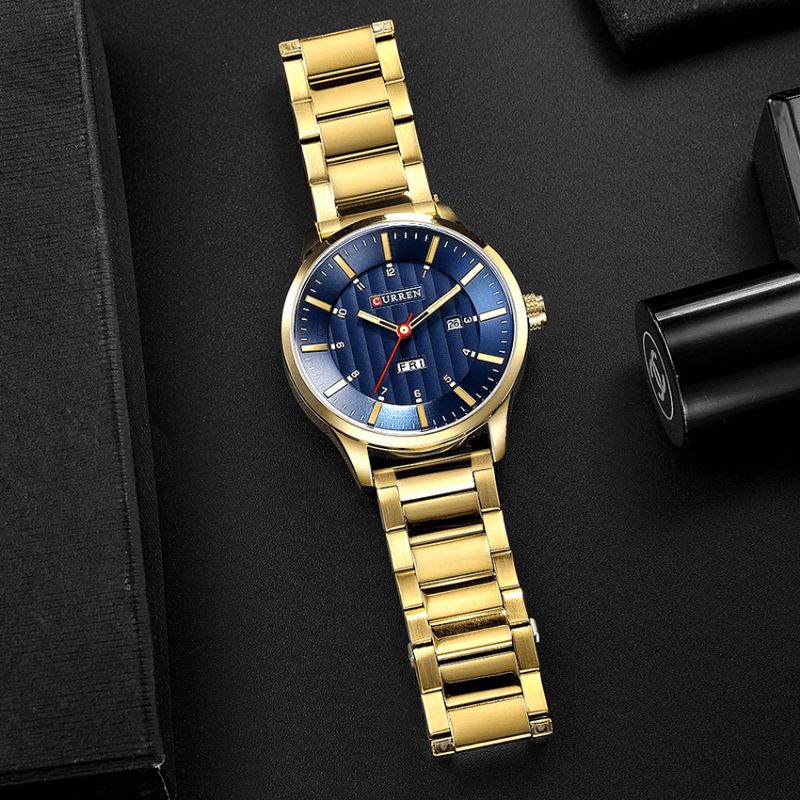 8316 Étanche Business Style Hommes Montre-bracelet Calendrier Montres À Quartz