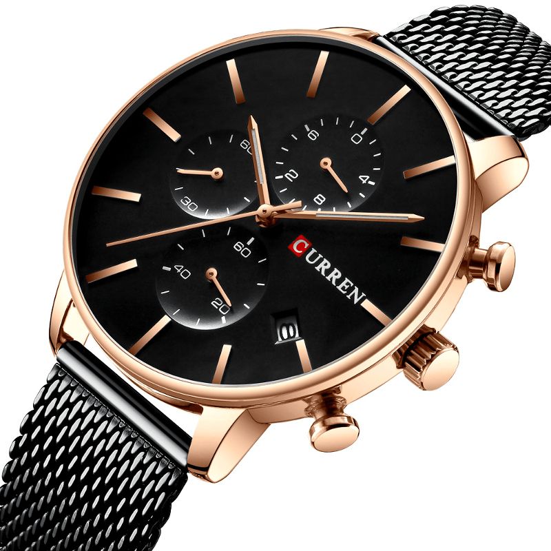 8339 Mode Hommes D'affaires Montre Lumière Luxe Étanche Grand Cadran Quartz Montre