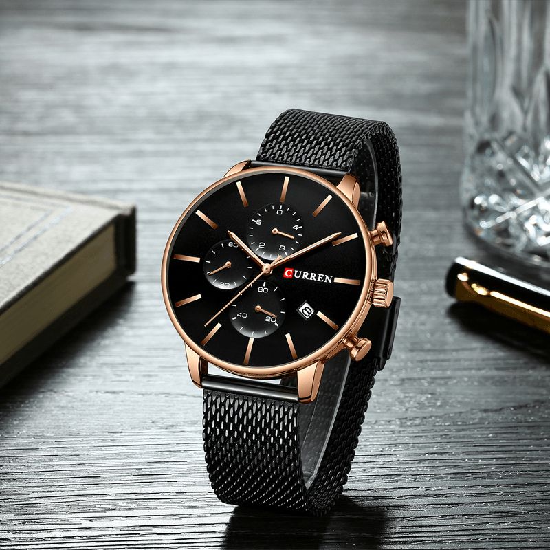 8339 Mode Hommes D'affaires Montre Lumière Luxe Étanche Grand Cadran Quartz Montre