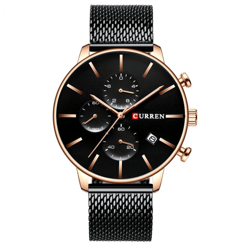 8339 Mode Hommes D'affaires Montre Lumière Luxe Étanche Grand Cadran Quartz Montre