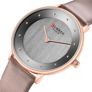 9033 Cadran Ultra Mince Cas Style Décontracté Montre À Quartz Bracelet En Cuir Femmes D'affaires Montre