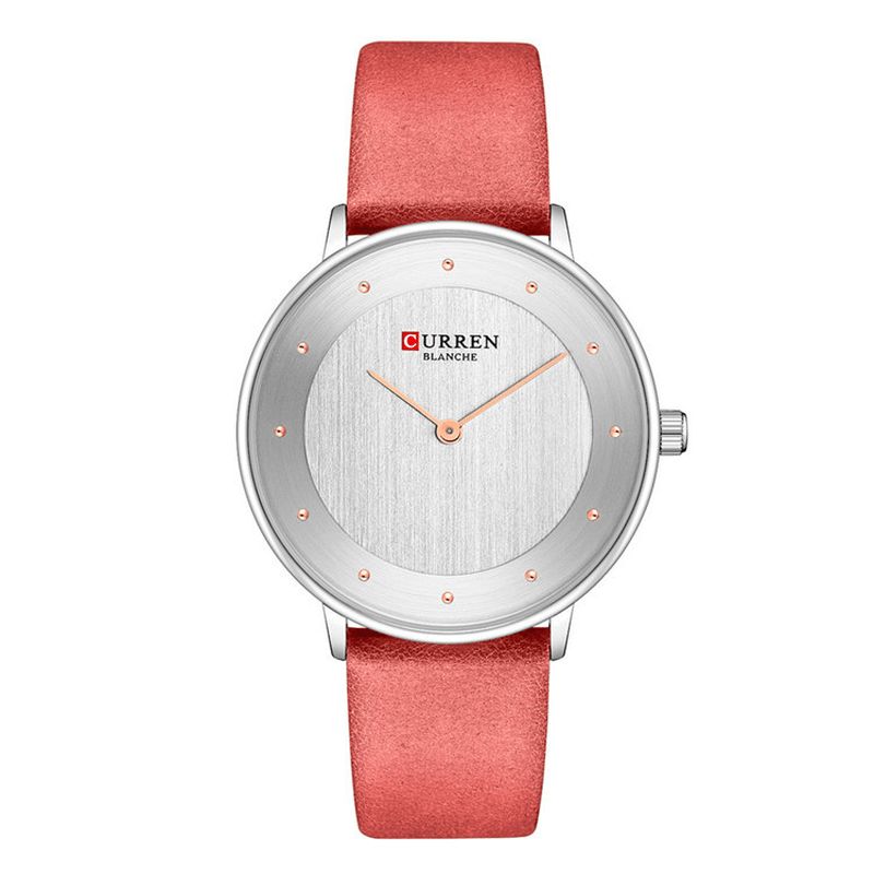 9033 Cadran Ultra Mince Cas Style Décontracté Montre À Quartz Bracelet En Cuir Femmes D'affaires Montre