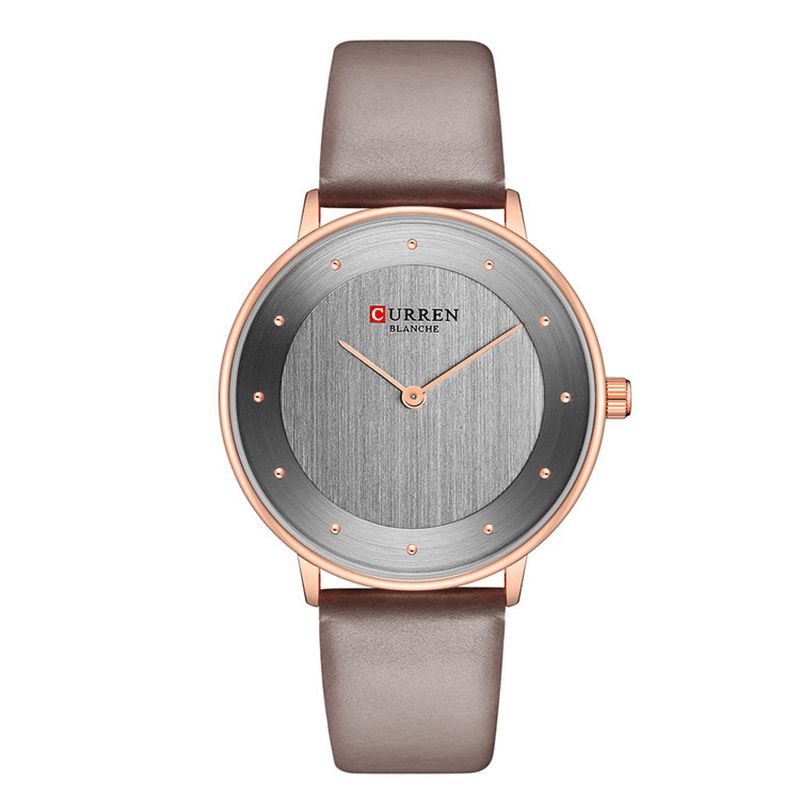 9033 Cadran Ultra Mince Cas Style Décontracté Montre À Quartz Bracelet En Cuir Femmes D'affaires Montre