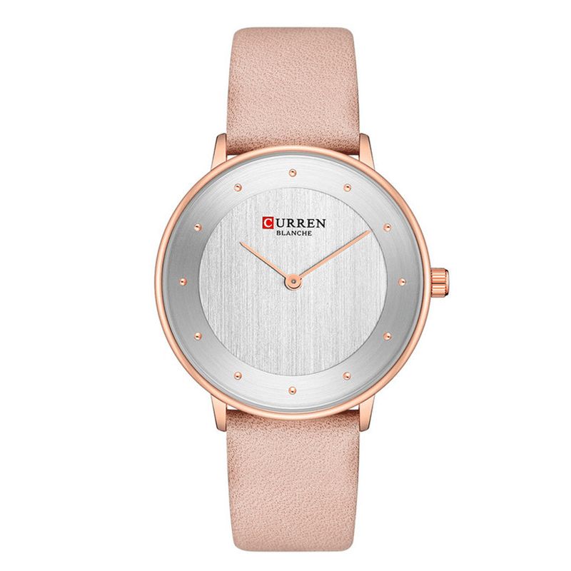 9033 Cadran Ultra Mince Cas Style Décontracté Montre À Quartz Bracelet En Cuir Femmes D'affaires Montre