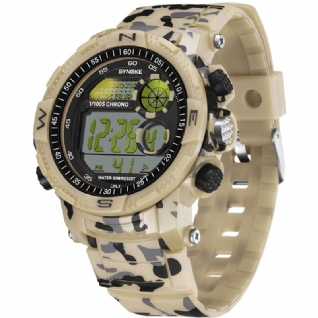 9033 Sport Hommes Montre Étanche Lumineux Date Semaine Affichage Camouflage Extérieur Montre Numérique