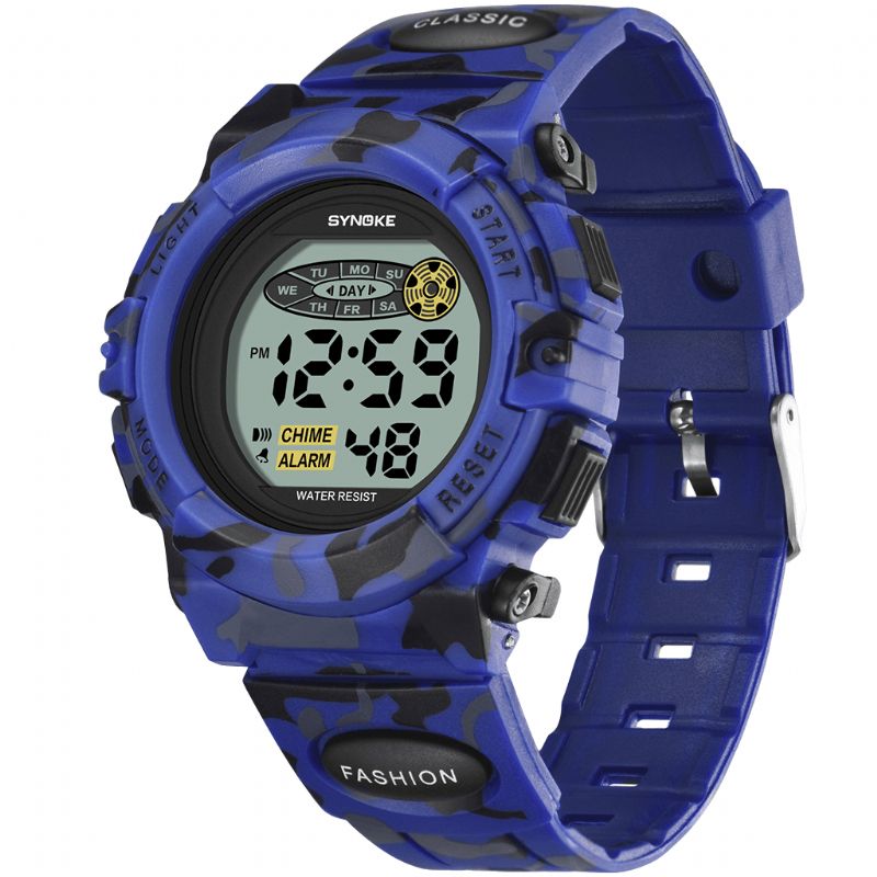 9035 Enfants Led Coloré Lumineux Camouflage Sport Montre Numérique