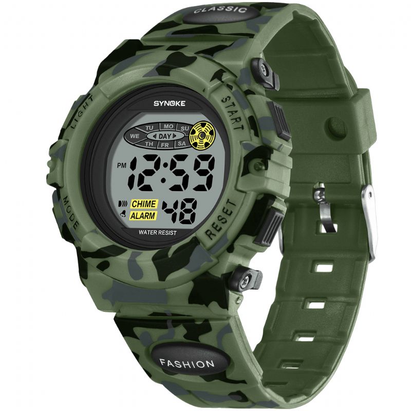 9035 Enfants Led Coloré Lumineux Camouflage Sport Montre Numérique