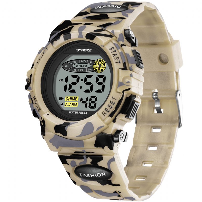 9035 Enfants Led Coloré Lumineux Camouflage Sport Montre Numérique