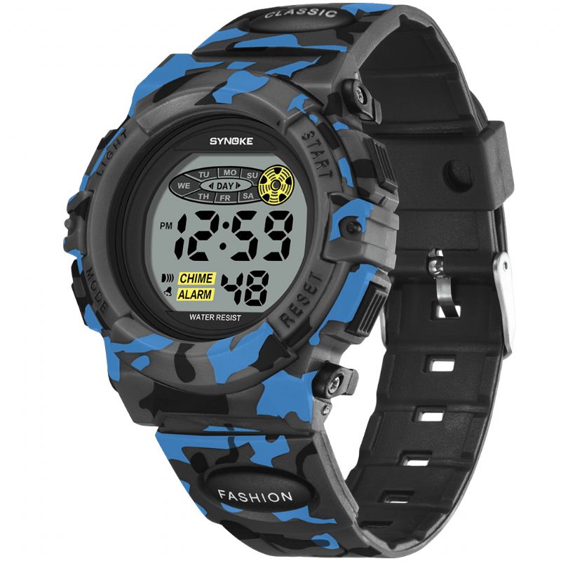 9035 Enfants Led Coloré Lumineux Camouflage Sport Montre Numérique