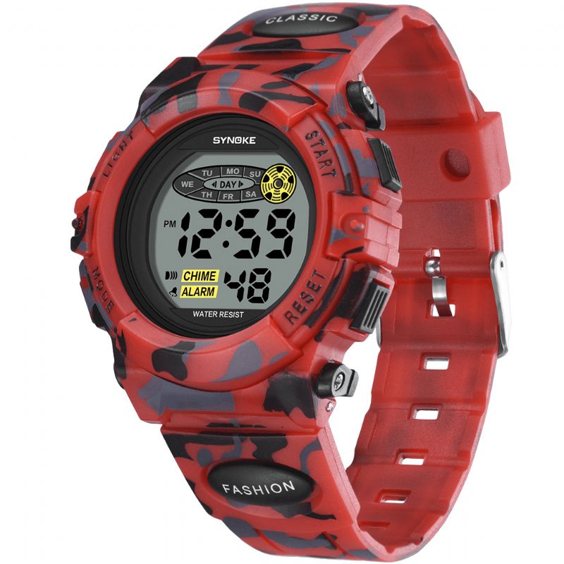 9035 Enfants Led Coloré Lumineux Camouflage Sport Montre Numérique