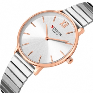 9040 Montre-bracelet Pour Dames De Style Décontracté À La Mode Pleine Bande D'acier Montres À Quartz Ultra Minces