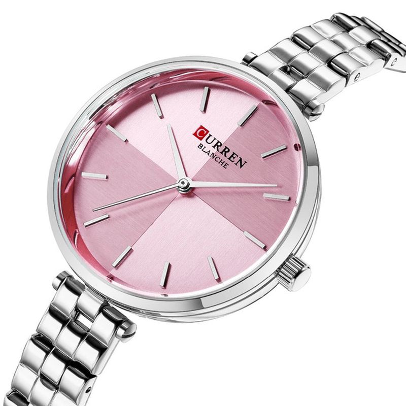 9043 Montre-bracelet Pour Dames De Style Simple En Acier Inoxydable Montres À Quartz