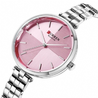 9043 Montre-bracelet Pour Dames De Style Simple En Acier Inoxydable Montres À Quartz