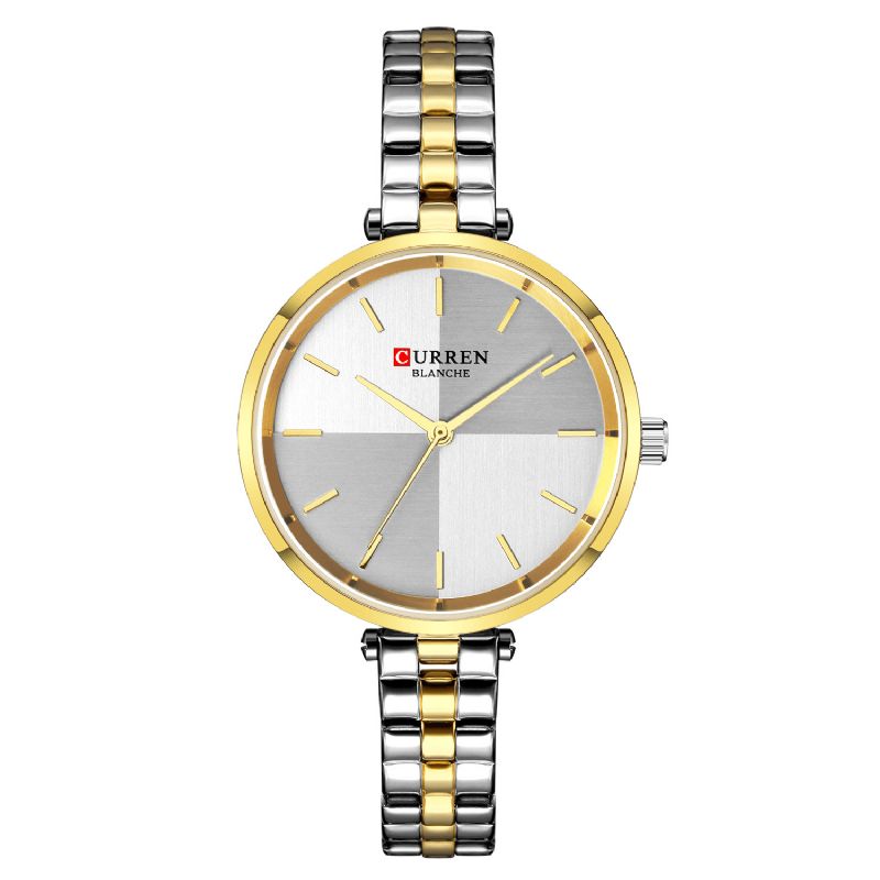 9043 Montre-bracelet Pour Dames De Style Simple En Acier Inoxydable Montres À Quartz