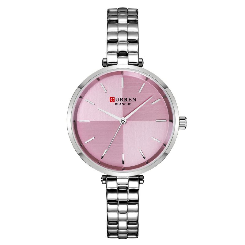 9043 Montre-bracelet Pour Dames De Style Simple En Acier Inoxydable Montres À Quartz