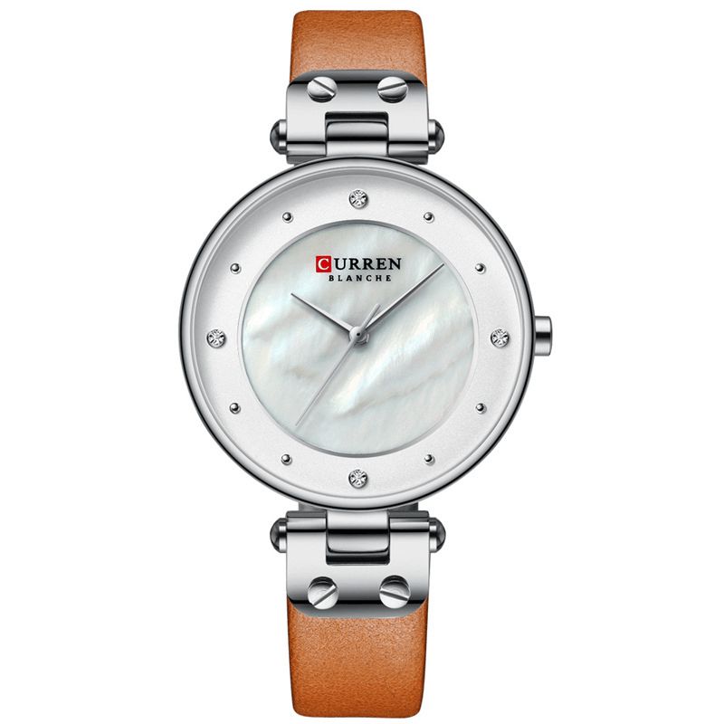 9056 Mode Crystal Case Casual Dial Montre À Quartz Pour Femme