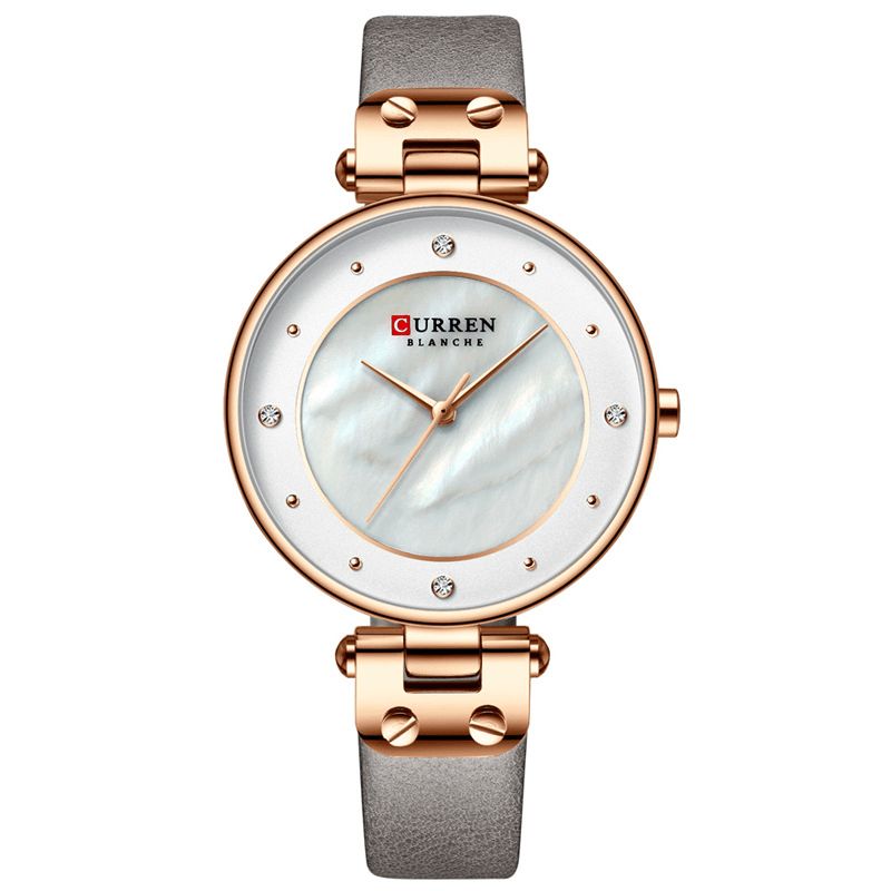 9056 Mode Crystal Case Casual Dial Montre À Quartz Pour Femme