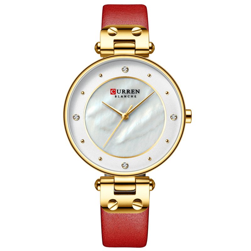 9056 Mode Crystal Case Casual Dial Montre À Quartz Pour Femme