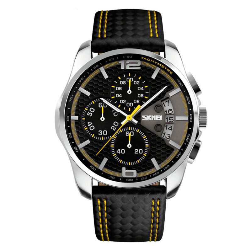 9106 5atm Étanche Sport Hommes Montre Calendrier Fonction Chronomètre Quartz Montre