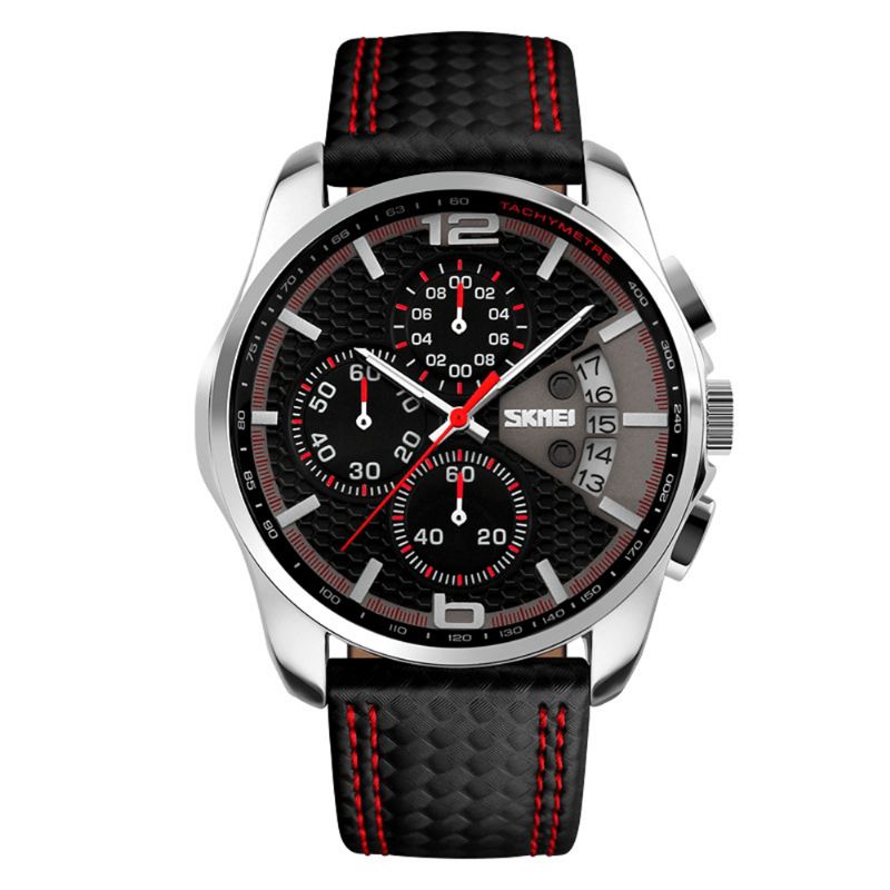 9106 5atm Étanche Sport Hommes Montre Calendrier Fonction Chronomètre Quartz Montre