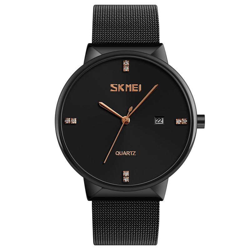 9164 Montre À Quartz Ultra Mince En Acier Inoxydable Pour Hommes