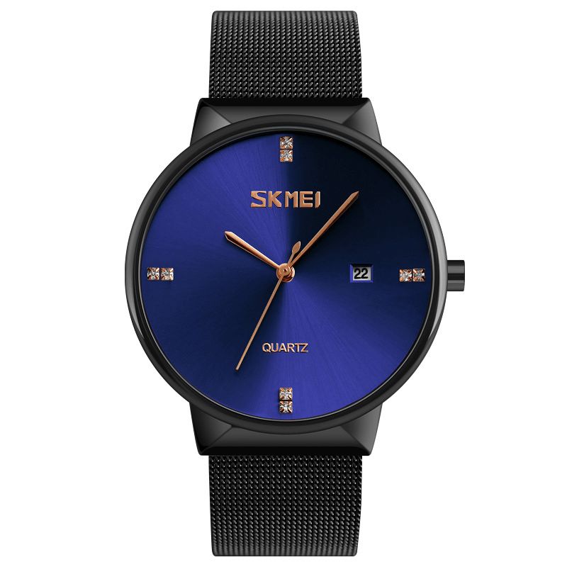 9164 Montre À Quartz Ultra Mince En Acier Inoxydable Pour Hommes