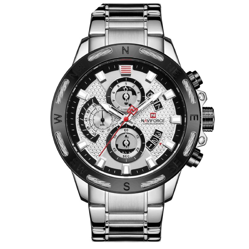 9165 Chronographe Business Style Hommes Montre Affichage Lumineux Montre À Quartz