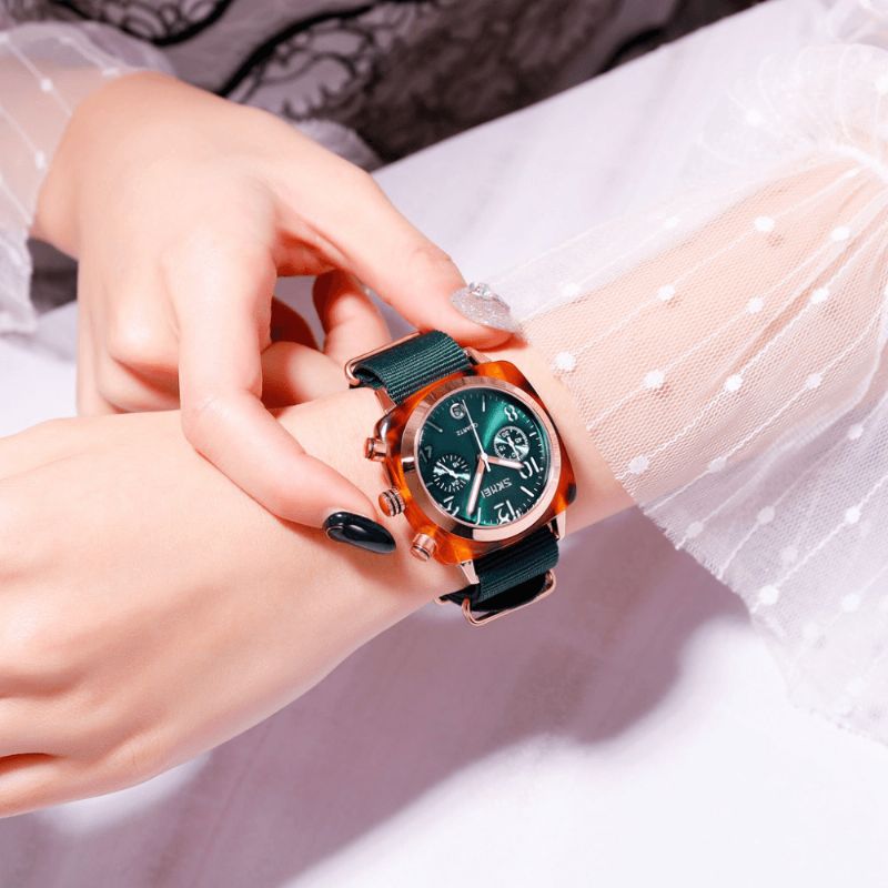 9186 Unique Design Multi-cadran Lumineux Étanche Femmes Montre-bracelet À Quartz Montre