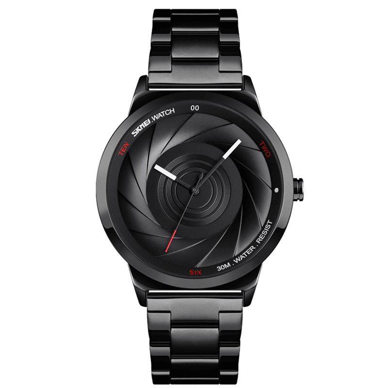 9210 Mode Business Style Hommes Montre 3d Dail Étanche En Acier Inoxydable Quartz Montres