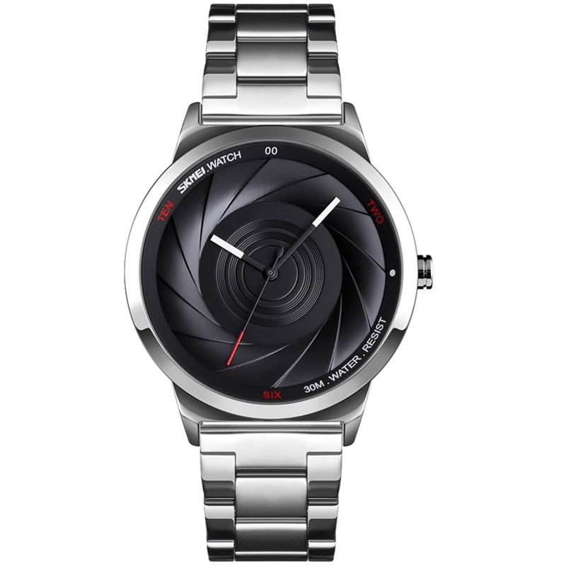 9210 Mode Business Style Hommes Montre 3d Dail Étanche En Acier Inoxydable Quartz Montres