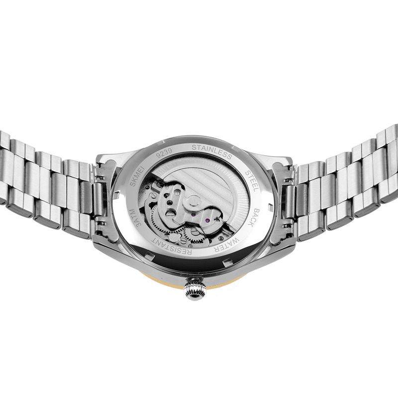 9239 Cadran Creux Pointeur Lumineux Bracelet De Montre En Acier Inoxydable 3atm Montre Mécanique Automatique Étanche