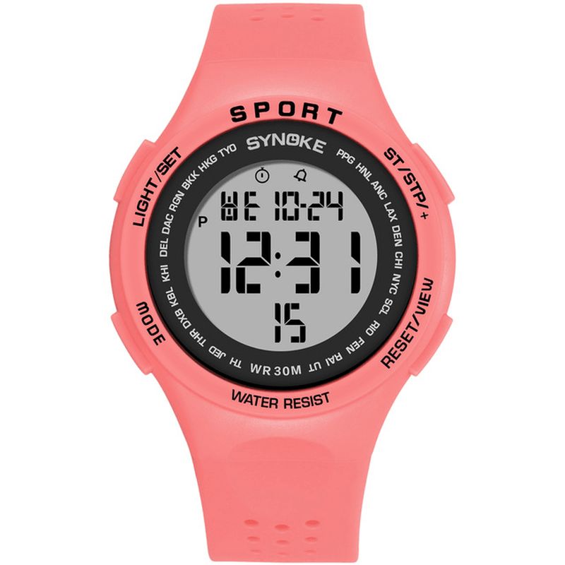 9616 El Affichage Bracelet En Silicone Montre Sport 3atm Étanche Alarme Étudiant Montre Numérique