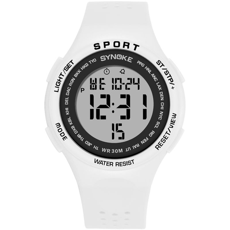 9616 El Affichage Bracelet En Silicone Montre Sport 3atm Étanche Alarme Étudiant Montre Numérique