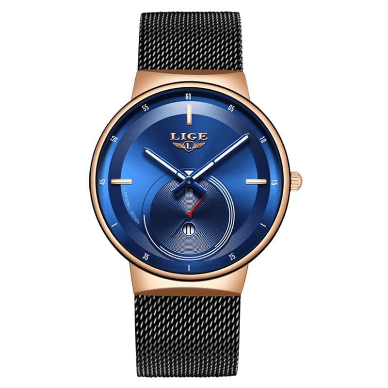 9993 Montre À Quartz Avec Bracelet En Acier Pour Homme