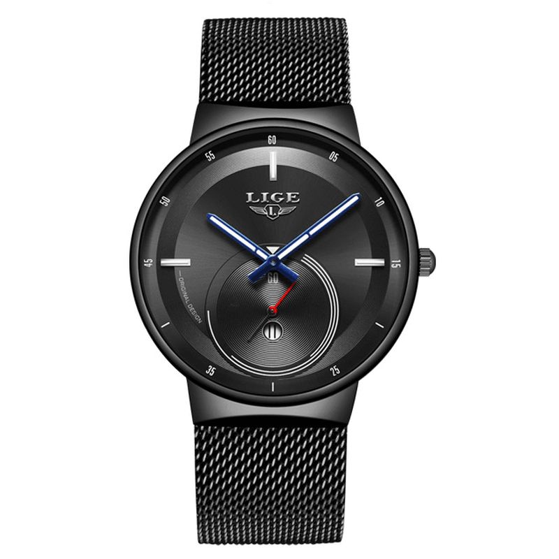 9993 Montre À Quartz Avec Bracelet En Acier Pour Homme