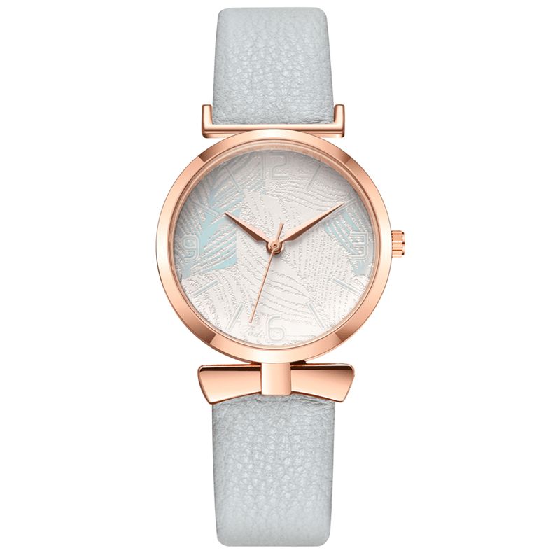 À La Mode Drôle À La Mode Femmes Montres Arbre Motif Cadran Or Rose Boîtier En Alliage Cuir Bande Montre À Quartz