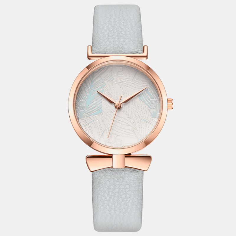 À La Mode Drôle À La Mode Femmes Montres Arbre Motif Cadran Or Rose Boîtier En Alliage Cuir Bande Montre À Quartz