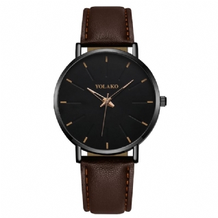 A0552 Mode Bracelet En Cuir Hommes Simple Cadran Quartz Montre